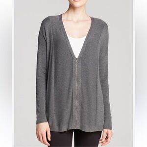 Eileen Fisher Long Sleeve Gray Zipper Front Cardigan Top Size L